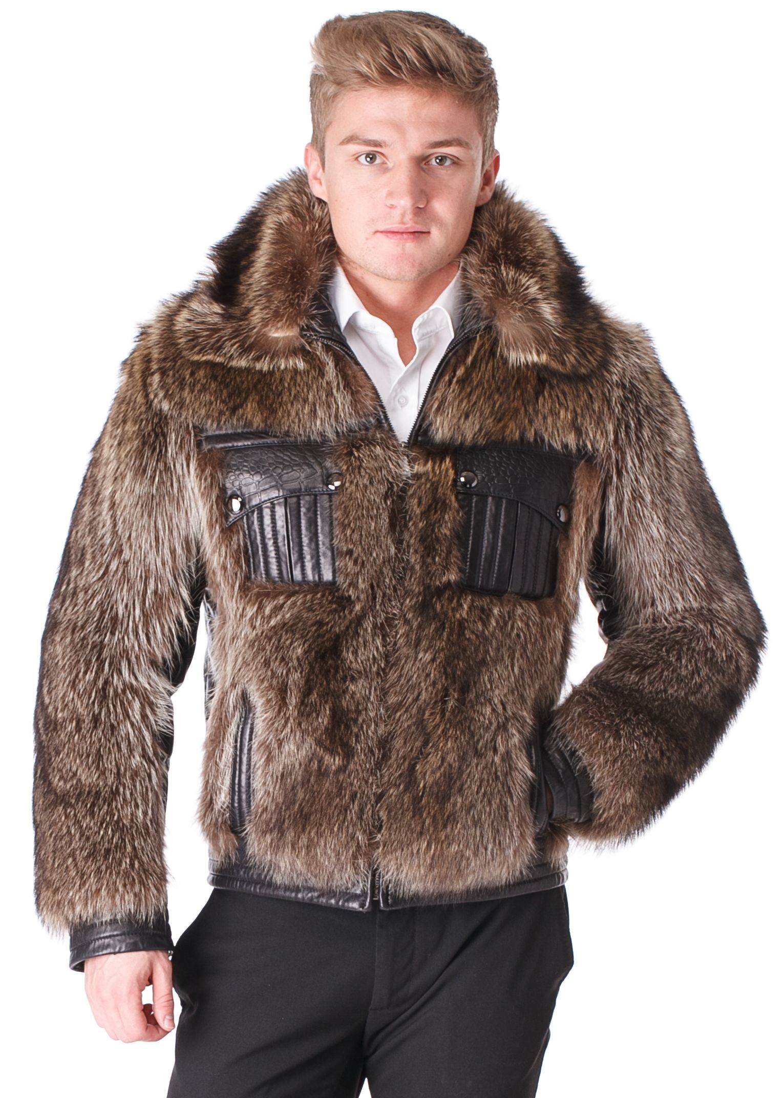 Куртка из меха волка мужская